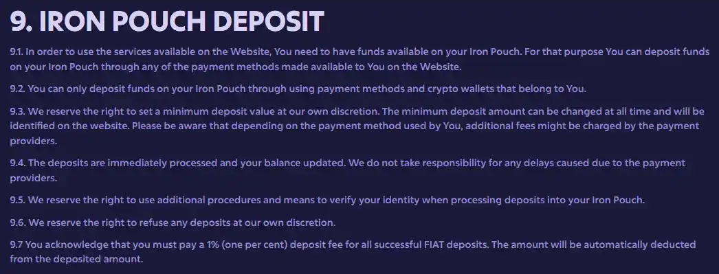 Roobet public deposit or wallet entry point with crypto options