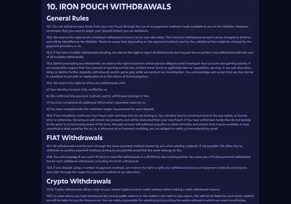 Roobet public withdrawal or wallet interface with transaction controls